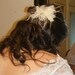 Ivory Bridal Fascinator, Vintage Lace, Feathers, French Netting, Rhinestone Jewel