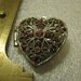 Vintage Silver medal Heart Locket with a Pink rhinestone cross pendant for religious jewelry,rosary, charm bracelet, chapalet