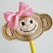Embroidery Design for Machine Embroidery In-The-Hoop Monkey Hair Clippie and Pencil Topper 4x4