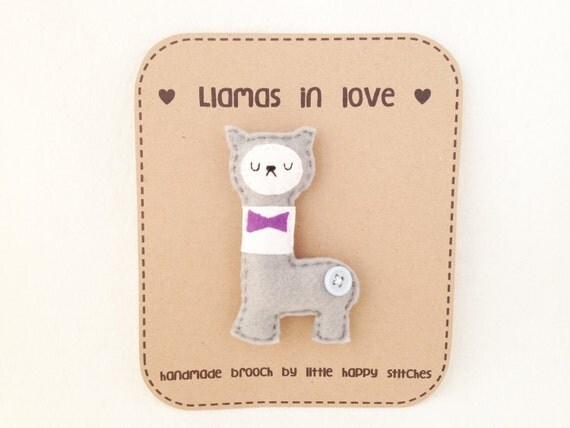 Felt Llama Brooch