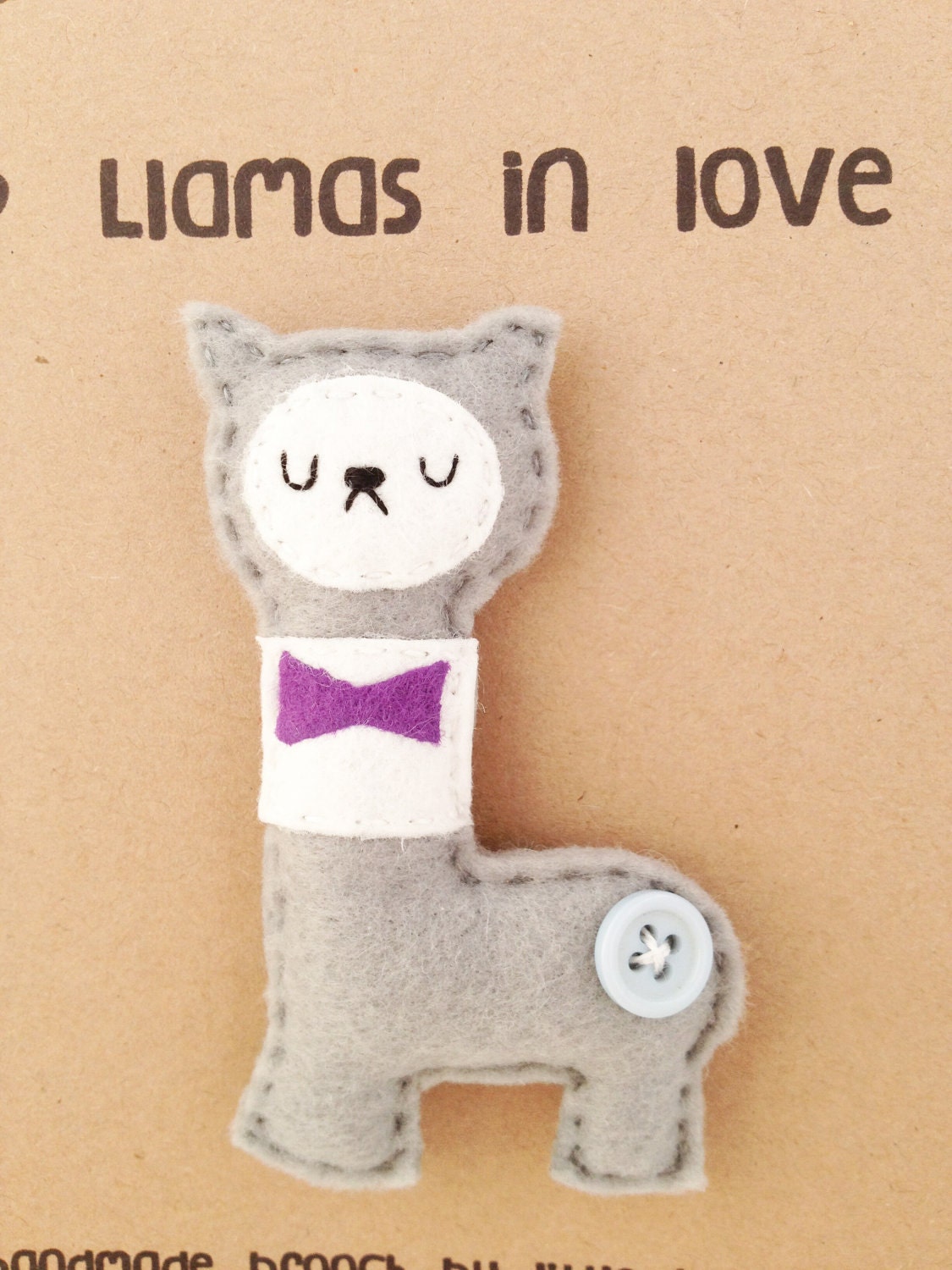 Felt Llama Brooch