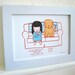 Cute Girl and Yellow Dog - Art Print