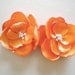 STORE CLOSING Shoe Clips Satin Flowers with Rhinestone Center Handmade