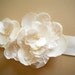 Elegant Ivory Satin and Lace Handmade Bridal Sash