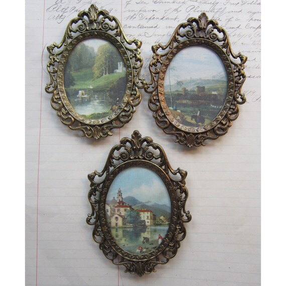 3-vintage-frames-small-ornate-metal-frames-made-by-theartfloozy