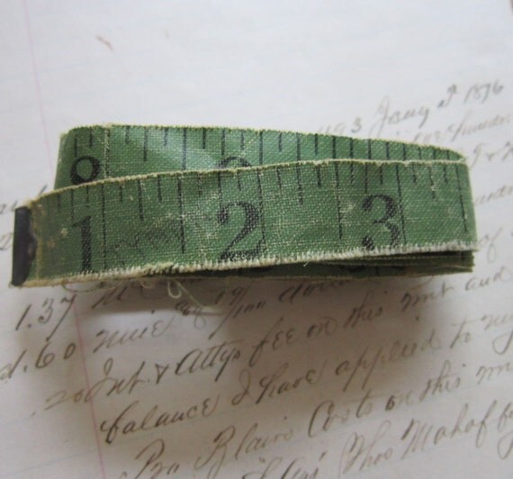 vintage cloth tape measure 58 inch coated fabric by theartfloozy