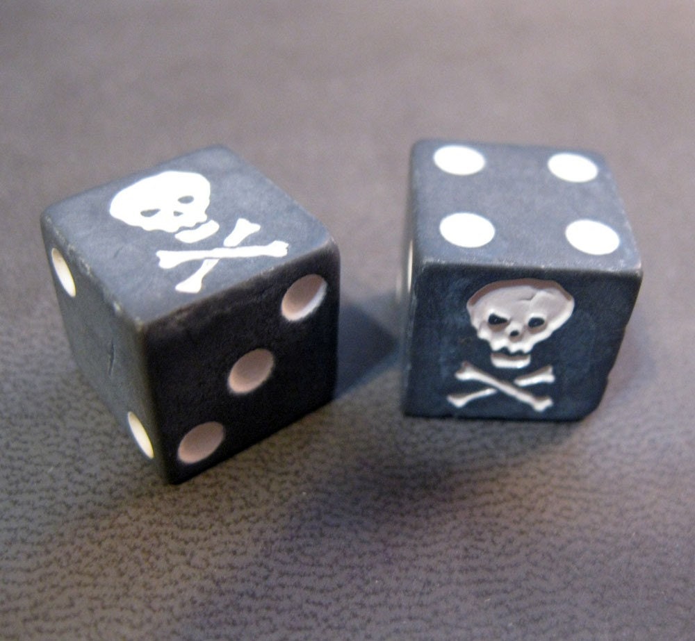 Reserved For Mcdonaldfiona Pair Of Skull Dice By Theartfloozy