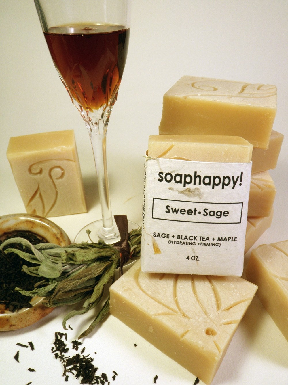 Sweet Sage, Sage, Black Tea, Maple Handmade Soap