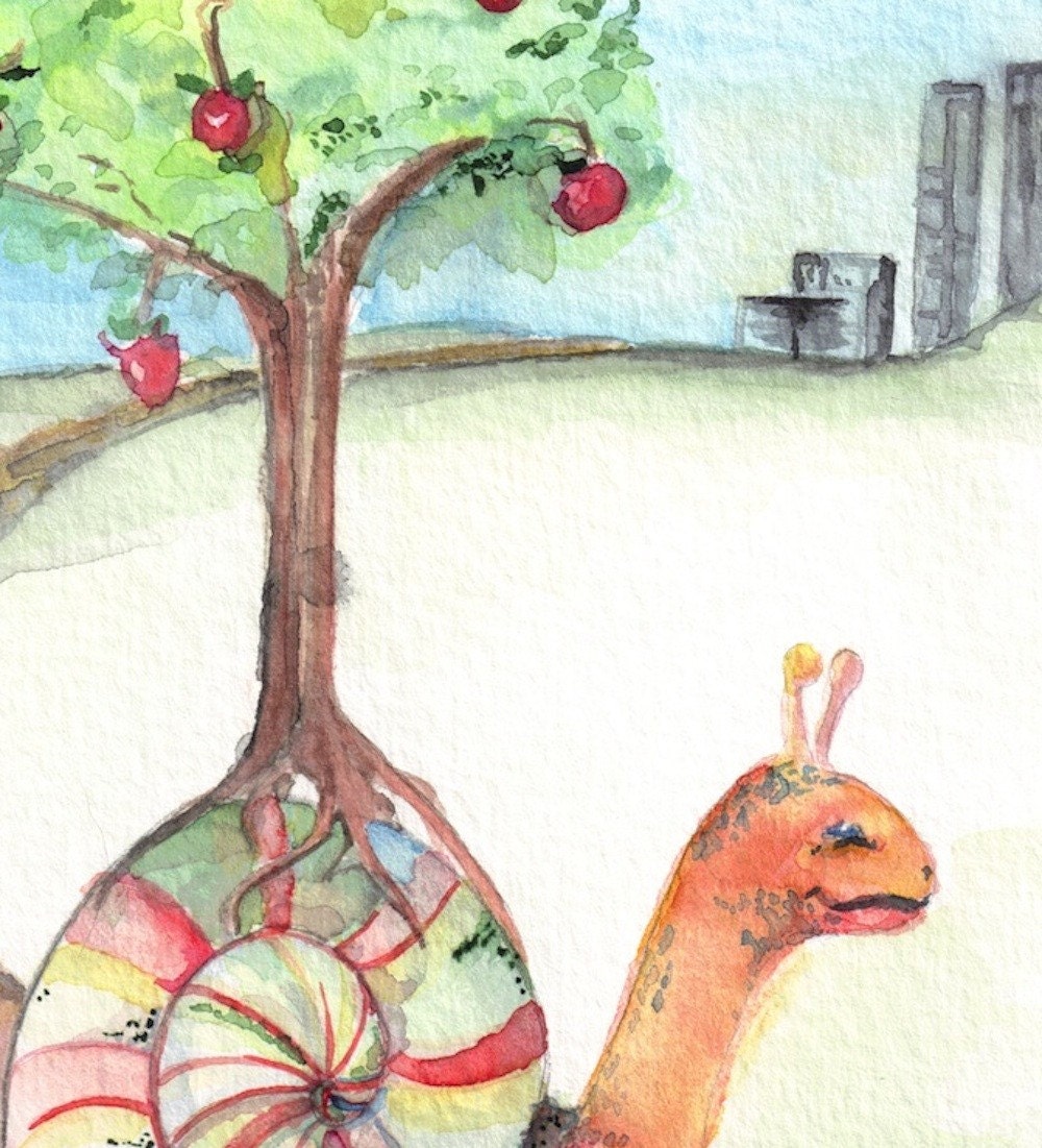 Snail moving the trees Fine ART Print