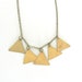 Brass tiny triangles necklace, little mountains, sleek modern jewelry -RESERVED for LIZ