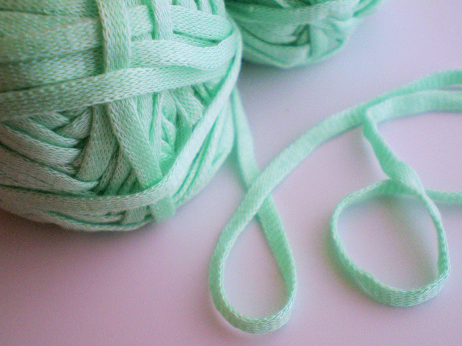 Acrylic Ribbon Yarn - 6 Skeins Miami by Bernat - Mint