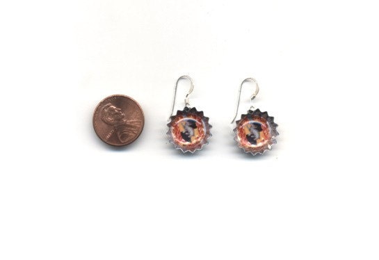 Harry Potter Inspired - Hufflepuff Crest 2 - Earrings / Jewelry - FREE SHIPPING