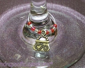 Red and White Fashionista Wine Charms