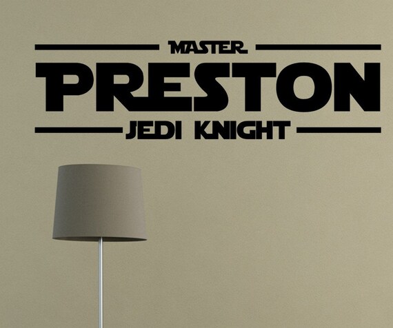 Jedi Knight name Master vinyl wall decal art vinyl lettering sticker