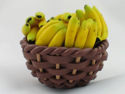 Miniature Fruit Basket - Bananas