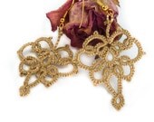 Gold lace earrings lace jewelry