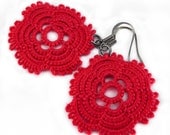 Red lace earrings