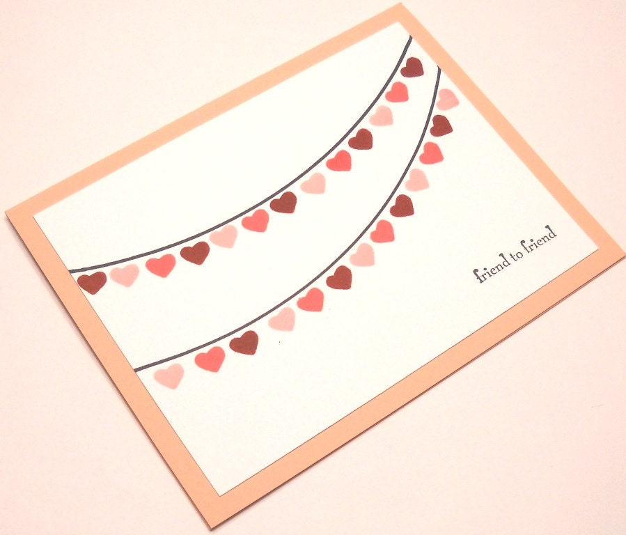 Blank Card - Friend Valentine Heart Banner