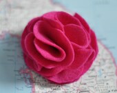 Fuchsia Felt Carnation Brooch