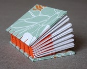 Teal and orange, one-of-a-kind mini handmade book