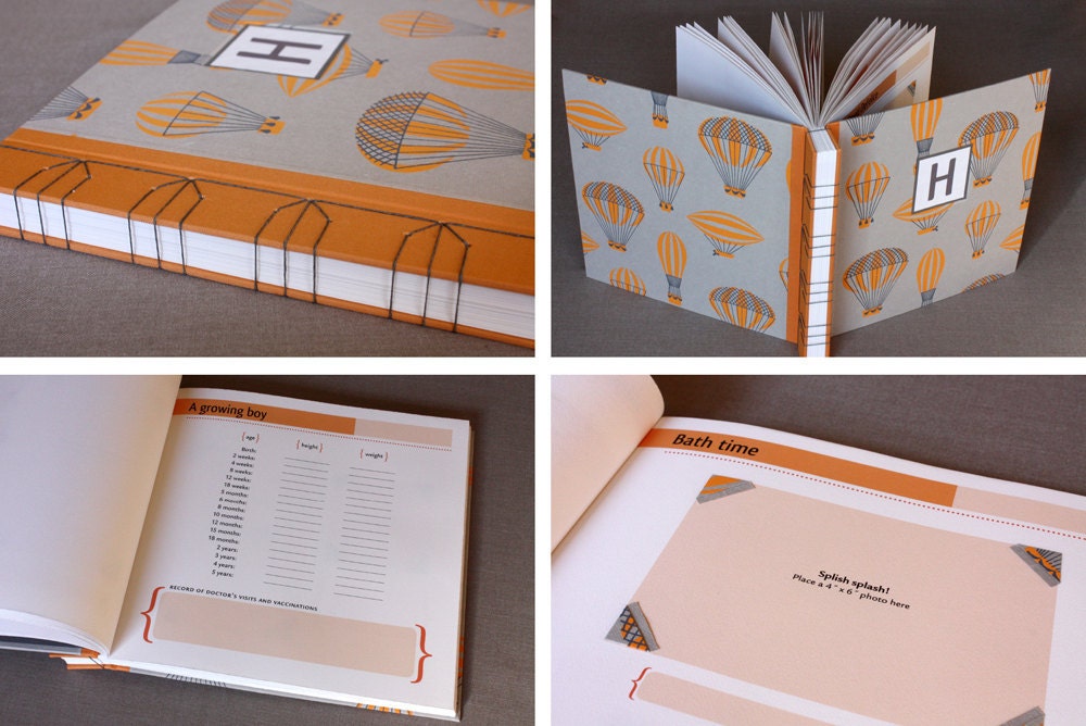 RESERVED for Cassie: Custom baby book. Premium edition, personalized with name (large 11 x 9.5)