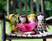 Whimsical Handmade Stuffed Dolly with Tutu and Bow... Custom Designed by You