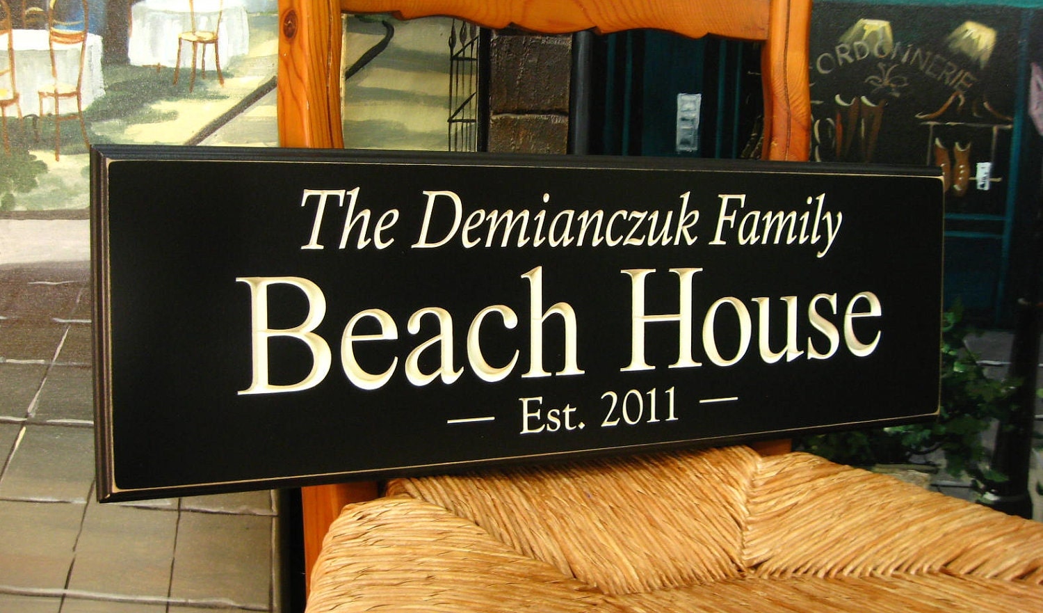 Personalized Sign,  Beach House, ...The Difference is in the Detail...8x24