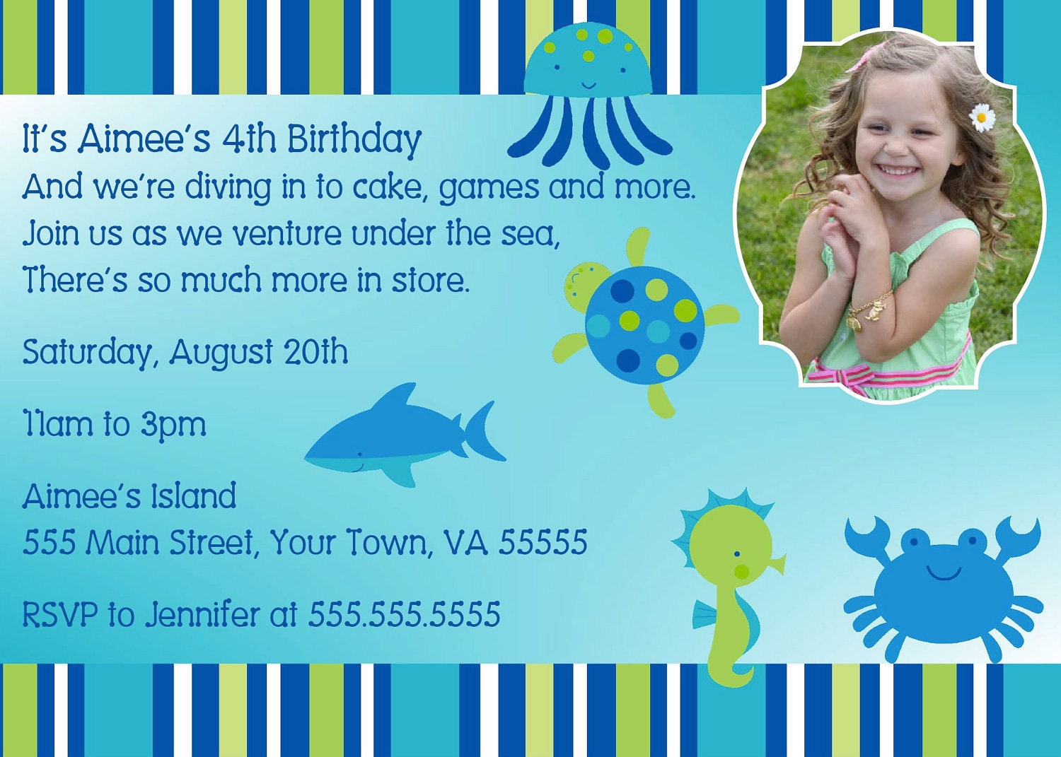 Printable Custom Photo Invitation - Into the Deep Collection