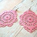 P A R T Y - Pink Lace Hand Painted Metal Filigree Dangle Earrings