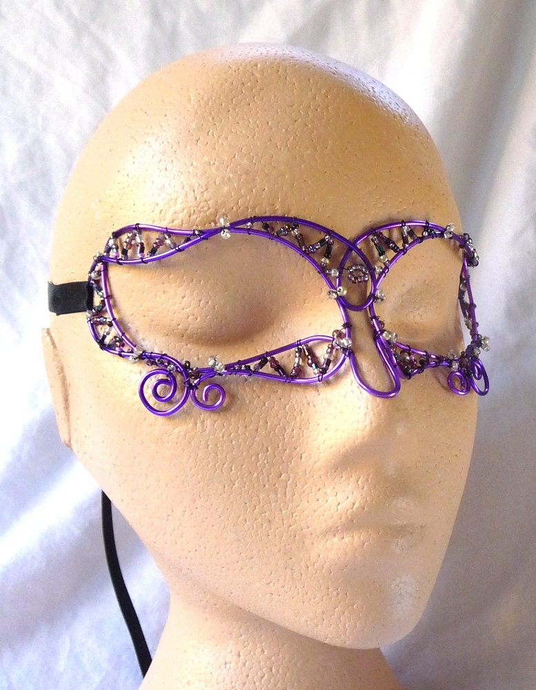 Ladies masquerade mask in purple, handmade