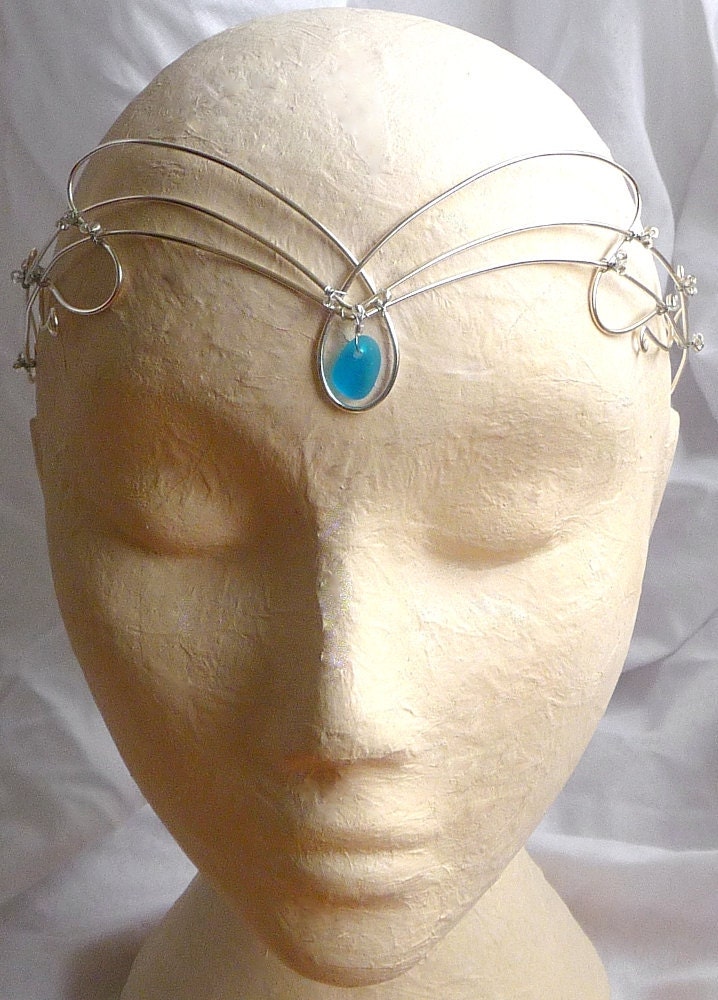 Art Nouveau Seaglass Circlet, womens, accessories, headband, handmade