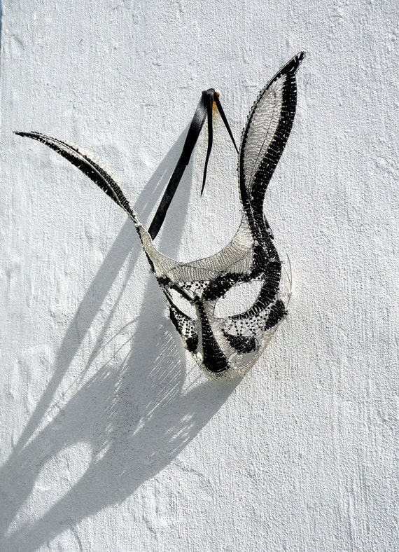 Rabbit masquerade mask, womens,costume, accessories, handmade