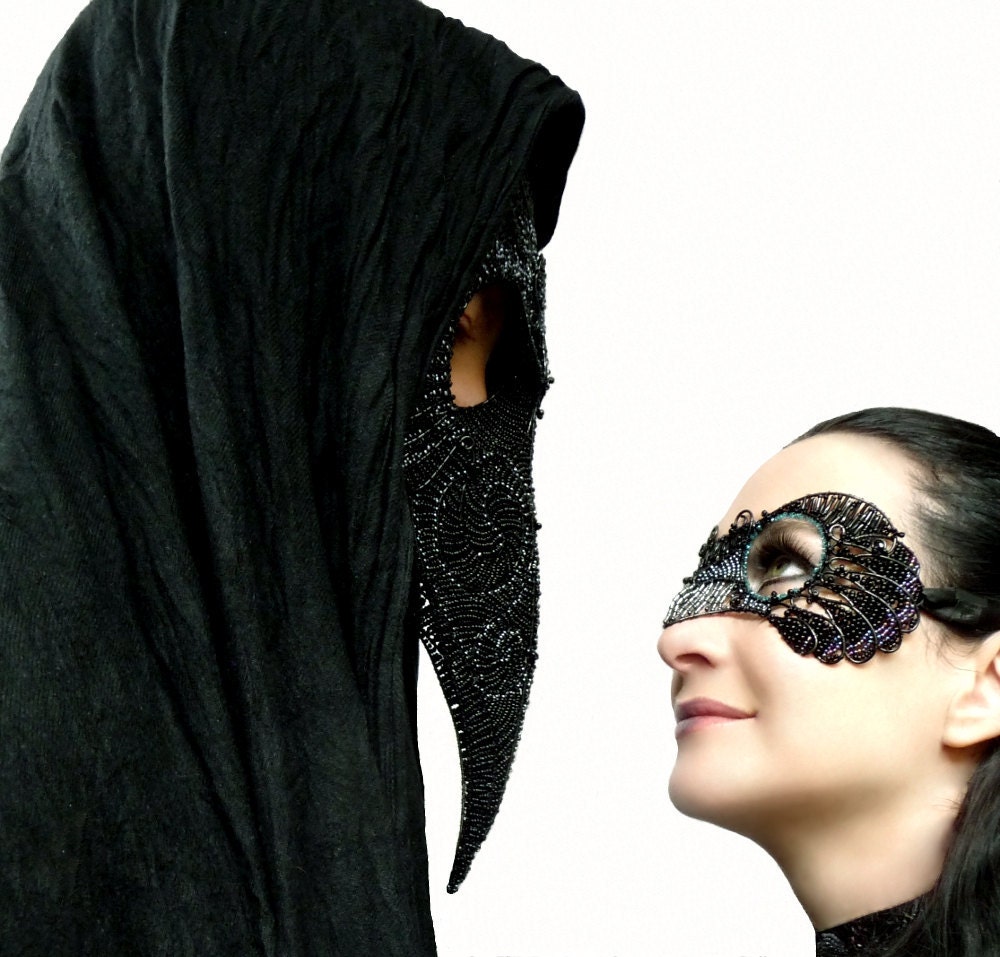 Jackdaw womens masquerade mask, costume, accessories, handmade
