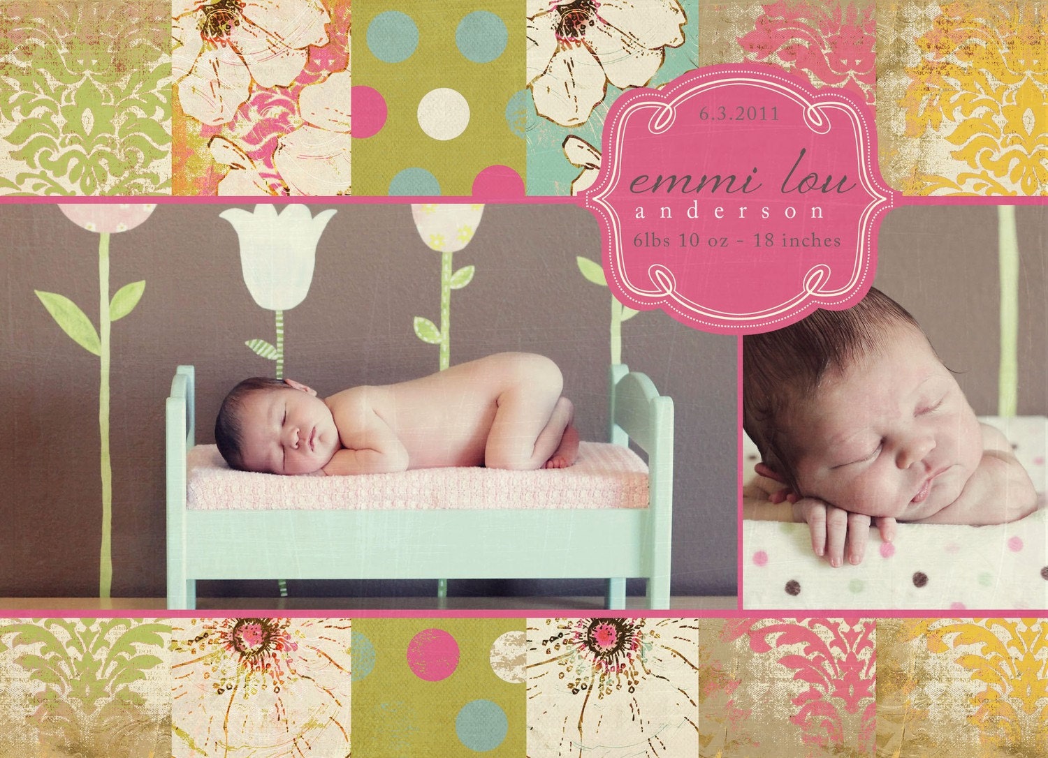 Baby Birth Announcement - PSD Template Set - BEAUTY BOX - 10 templates