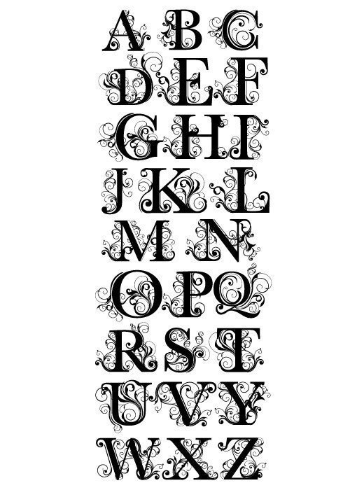 Vinyl Wall Sticker Decal Art - Swirly Letters