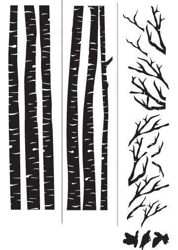 Vinyl Wall Sticker Decal Art - Birch Trees