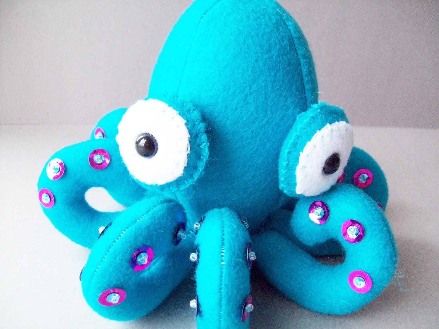 Octopus stuffed animal - Teal with purple