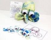 Limited edition baby octopus Terra, Blue and green tie-dye print
