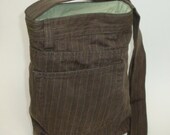 The UP-POCKETS Army Green Pinstripes bag made from upcycled pants by ejhern