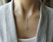 Sale - Silver Birdy Dangle Lariat - gift, graduation, wife, sister, daughter, bridesmaid, friend, romantic, birthday, love