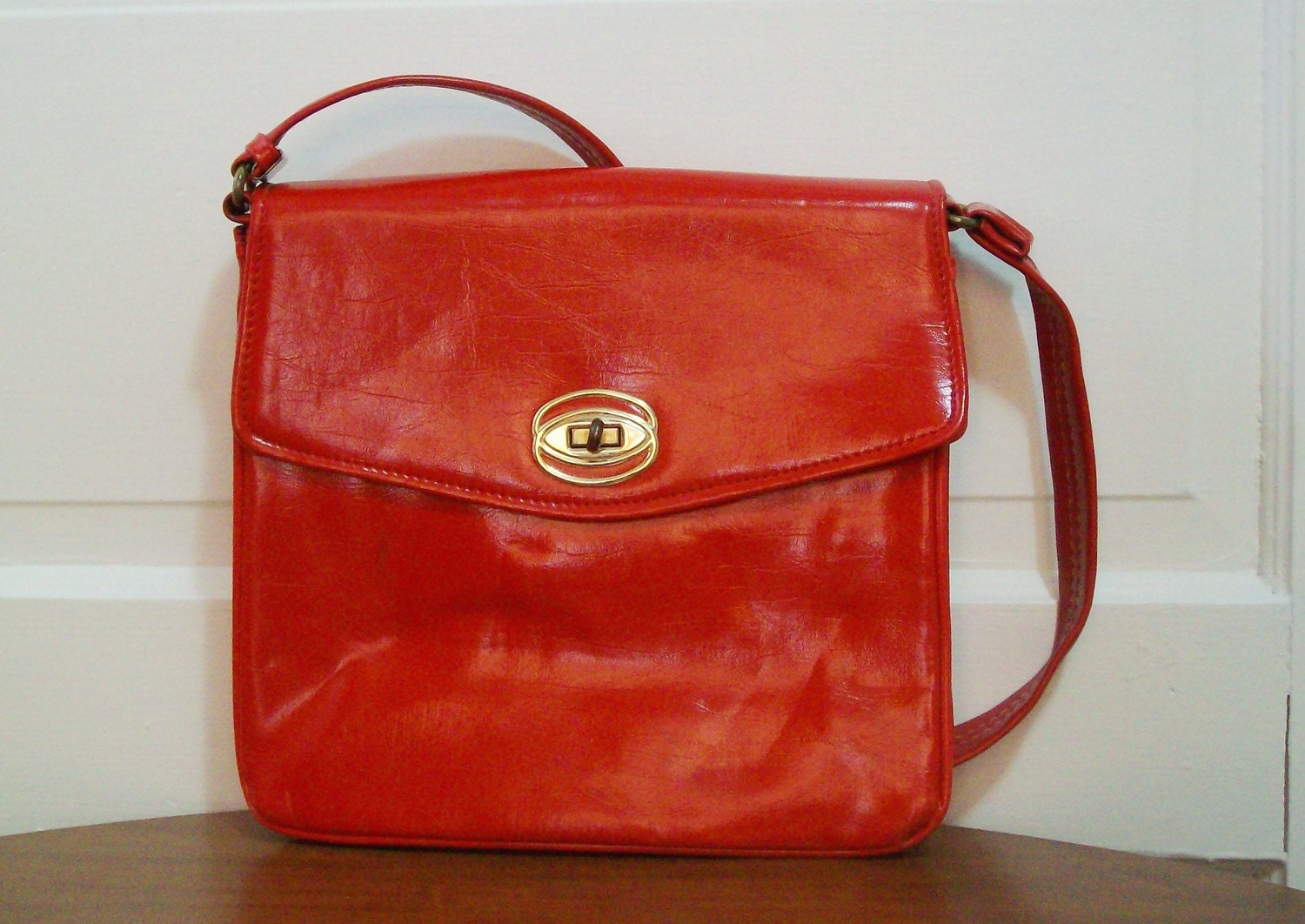 Vintage Red and Gold Shoulder Bag Purse