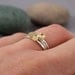 Tiny Hammered Gold Dot Ring - 18k Gold Circle and Sterling Silver Skinny Stacking Ring
