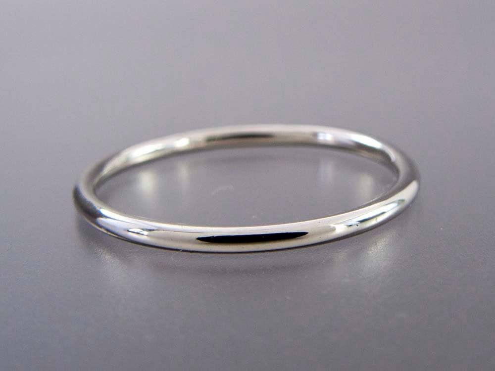 Thin Platinum Wedding Band 1.3mm Wide Stacking by 
