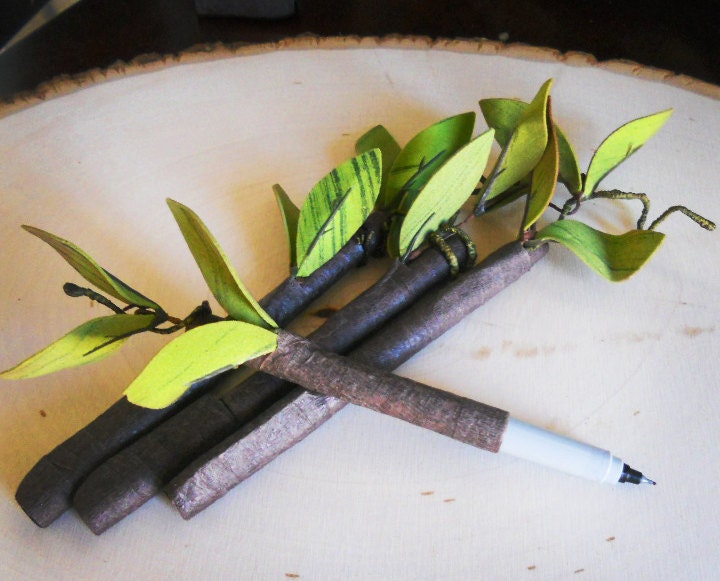 3 Rustic Branch Twig Pen for use with Guest books and Albums Vintage Wedding Decor