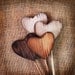 Rustic Heart Wands, wedding favors, woodland, rustic wedding- Set of 3