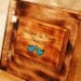 Rustic Wedding Album or Guest Book with Personalized burned engraving and love bird inlay image