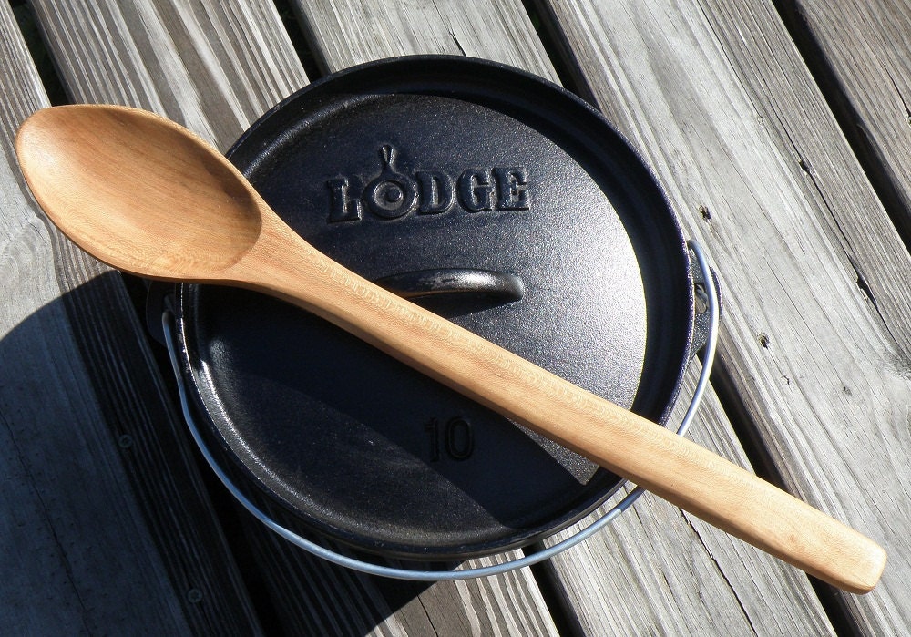Large Dutch Oven Cherry Wood Spoon