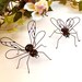 Two Handmade Black Flies Painted
