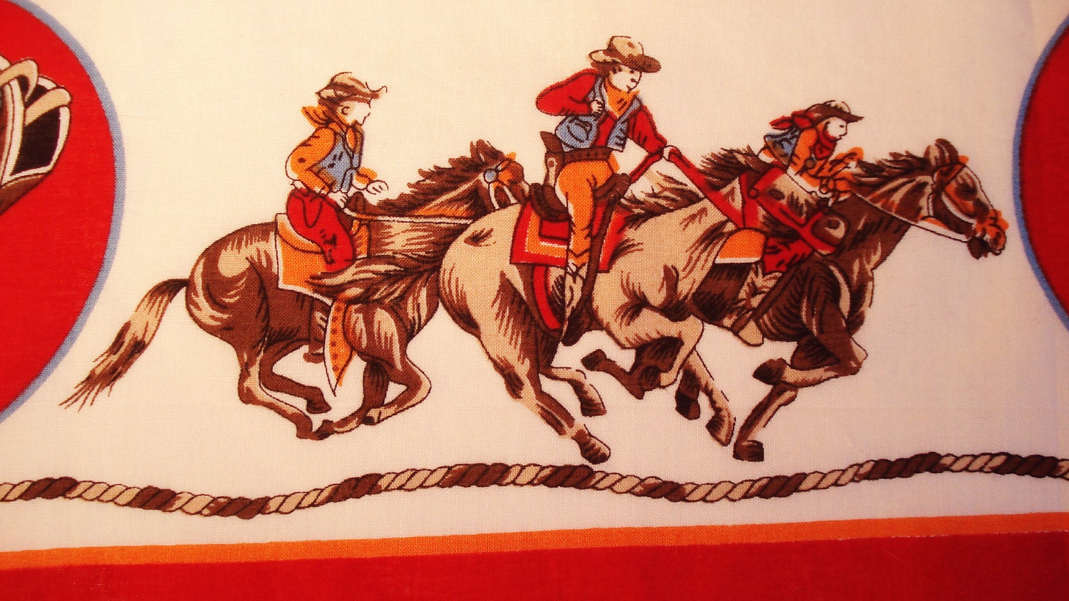 60's Cowgirl Themed Western Scarf