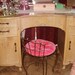 Art Deco Vanity Stool with Hot Pink Cushion